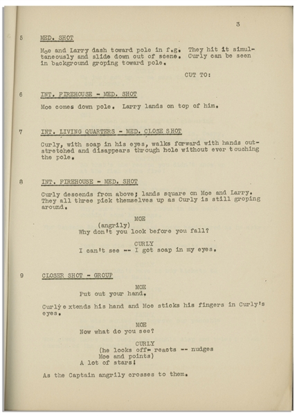 Moe Howard's 28pp. Script Dated May 1936 for The Three Stooges Film ''False Alarms'' -- Very Good Condition